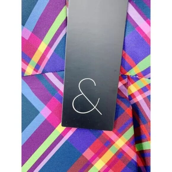 NWT SACHIN + BABI Dress Audra Plaid Midi Party Navy Blue Fit Flare 10 - Picture 7 of 10